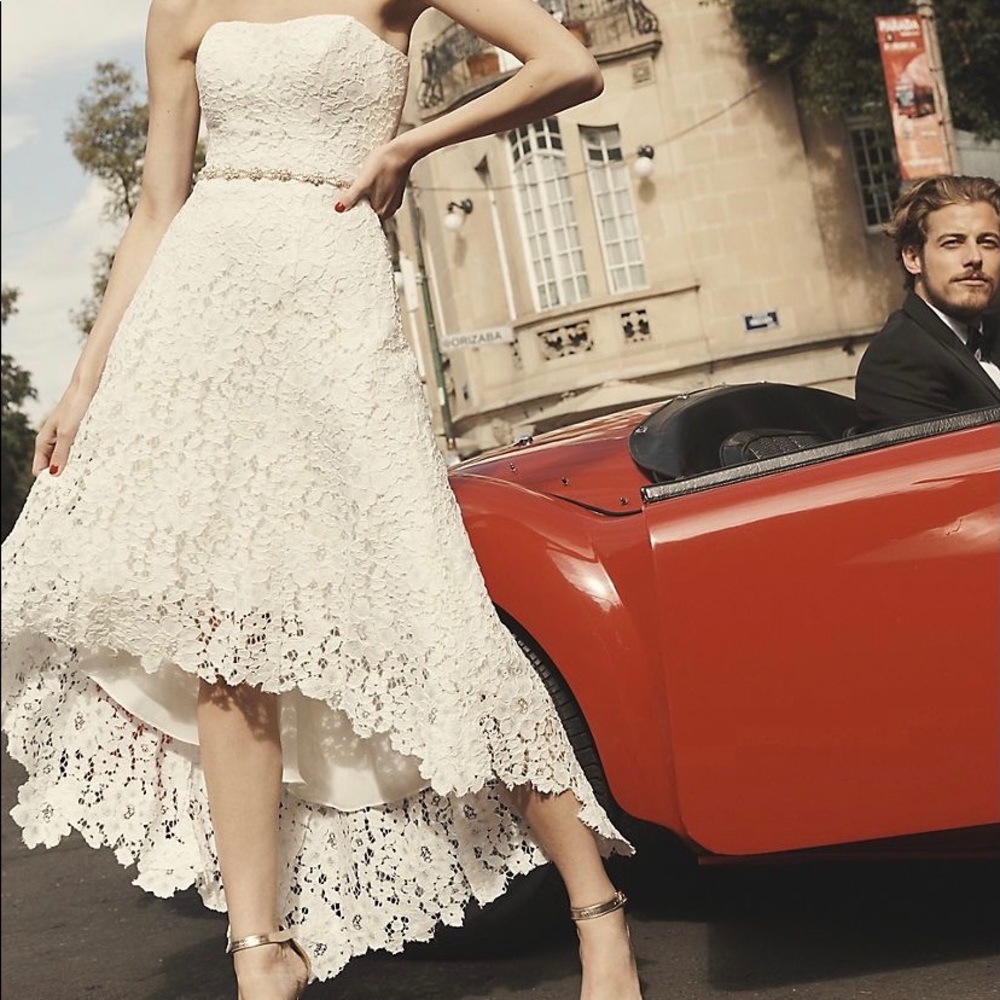 Hi Low white lace dress